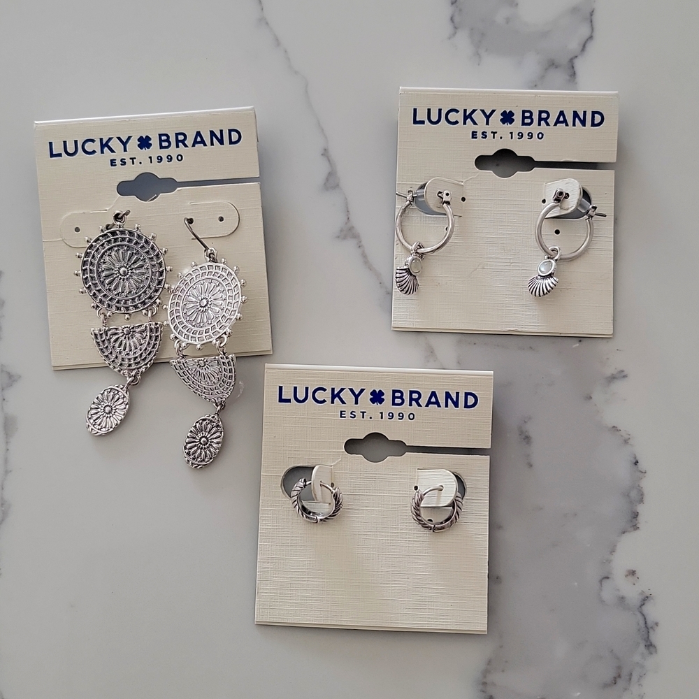 3 pairs of lucky brand earrings